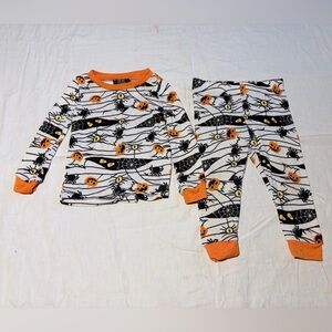 Spooky Pumpkin Kids Pajama Set - Orange and Black